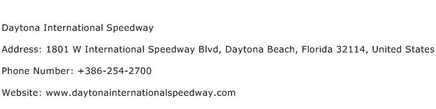 Daytona International Speedway Address Contact Number