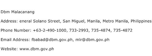 Dbm Malacanang Address Contact Number