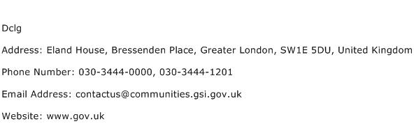 Dclg Address Contact Number