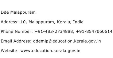 Dde Malappuram Address Contact Number