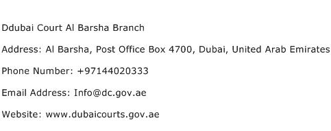 Ddubai Court Al Barsha Branch Address Contact Number