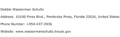 Debbie Wasserman Schultz Address Contact Number