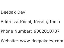 Deepak Dev Address Contact Number
