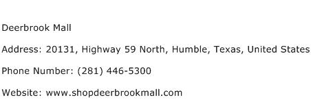 Deerbrook Mall Address Contact Number