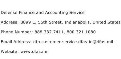 Defense Finance and Accounting Service Address Contact Number