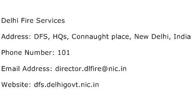 Delhi Fire Services Address Contact Number
