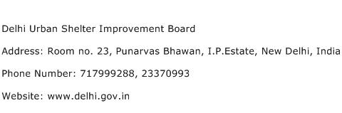 Delhi Urban Shelter Improvement Board Address Contact Number