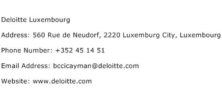 Deloitte Luxembourg Address Contact Number