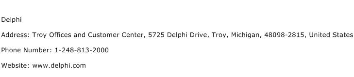 Delphi Address Contact Number