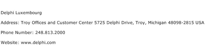 Delphi Luxembourg Address Contact Number