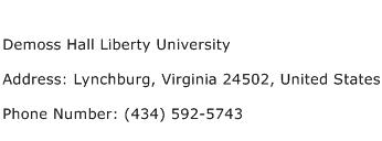 Demoss Hall Liberty University Address Contact Number