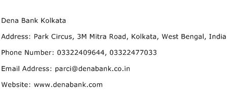 Dena Bank Kolkata Address Contact Number