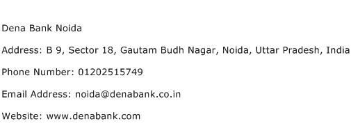 Dena Bank Noida Address Contact Number