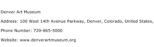 Denver Art Museum Address Contact Number