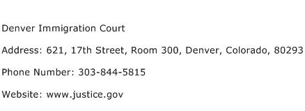Denver Immigration Court Address Contact Number