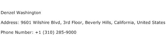 Denzel Washington Address Contact Number