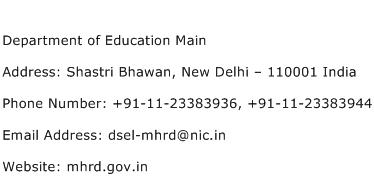 Department of Education Main Address Contact Number