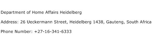 Department of Home Affairs Heidelberg Address Contact Number