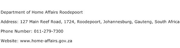 Department of Home Affairs Roodepoort Address Contact Number