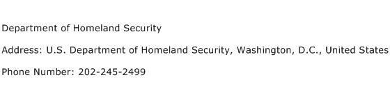 department of homeland security address