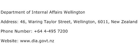Department of Internal Affairs Wellington Address Contact Number