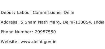 Deputy Labour Commissioner Delhi Address Contact Number