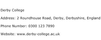 Derby College Address Contact Number