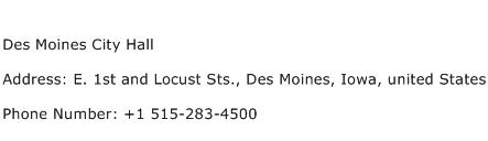 Des Moines City Hall Address Contact Number