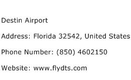Destin Airport Address Contact Number