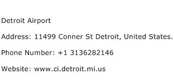 Detroit Airport Address Contact Number