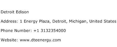 Detroit Edison Address Contact Number