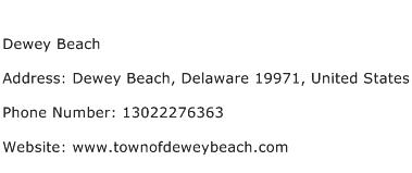Dewey Beach Address Contact Number