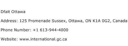 Dfait Ottawa Address Contact Number