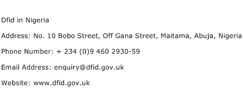 Dfid in Nigeria Address Contact Number