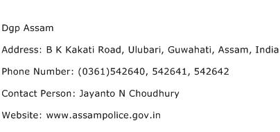 Dgp Assam Address Contact Number