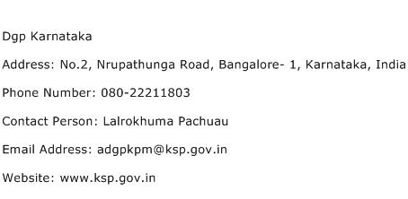 Dgp Karnataka Address Contact Number