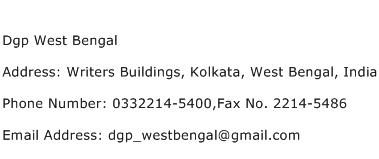 Dgp West Bengal Address Contact Number