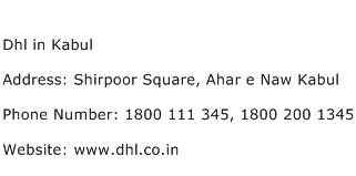 Dhl in Kabul Address Contact Number