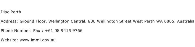 Diac Perth Address Contact Number