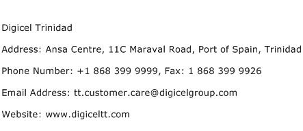 Digicel Trinidad Address Contact Number