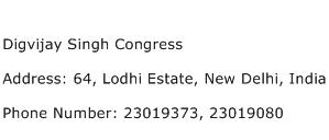 Digvijay Singh Congress Address Contact Number