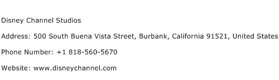 Disney Channel Studios Address Contact Number
