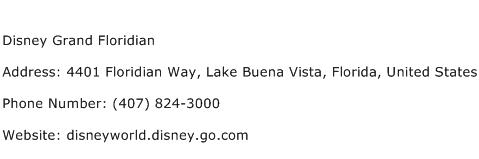 Disney Grand Floridian Address Contact Number