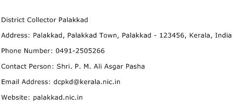 District Collector Palakkad Address Contact Number