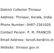 District Collector Thrissur Address Contact Number