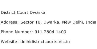 District Court Dwarka Address Contact Number