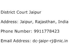District Court Jaipur Address Contact Number