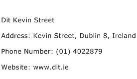 Dit Kevin Street Address Contact Number