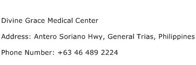 Divine Grace Medical Center Address Contact Number