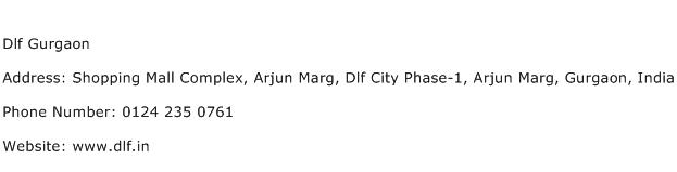 Dlf Gurgaon Address Contact Number